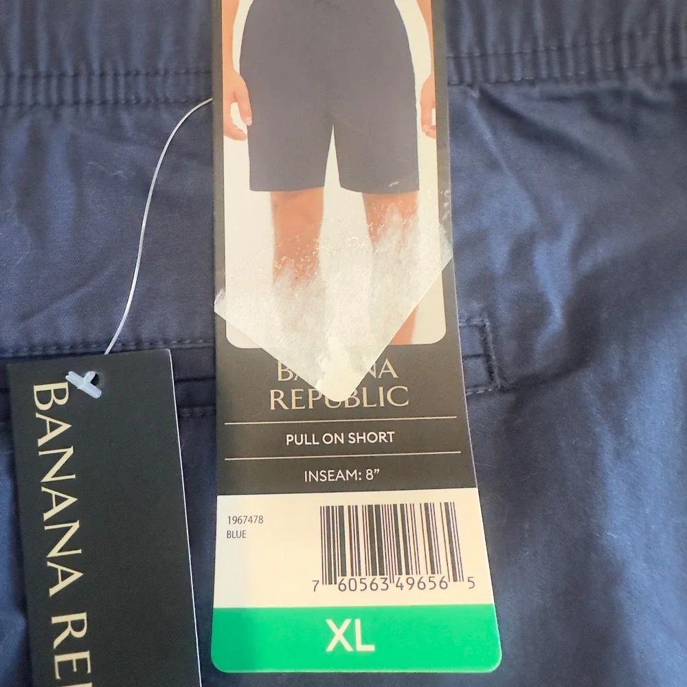 Banana Republic Mens XL Pull On Shorts Navy Blue 8 Inch Inseam NWT 1967478